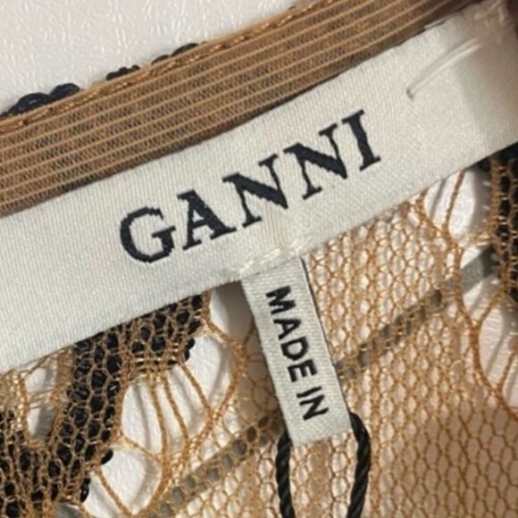 GANNI Larkin Peplum Black Lace Cocktail Dress NEW WITH TAGS SIZE XS - Picture 7 of 7